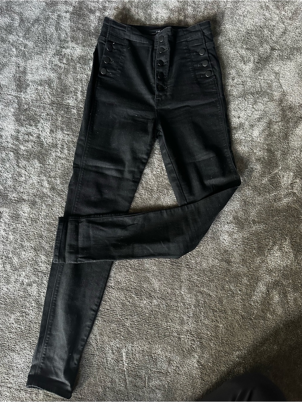 Just Black Women’s High-Rise Black Button-Fly Jeans - Picture 3 of 3